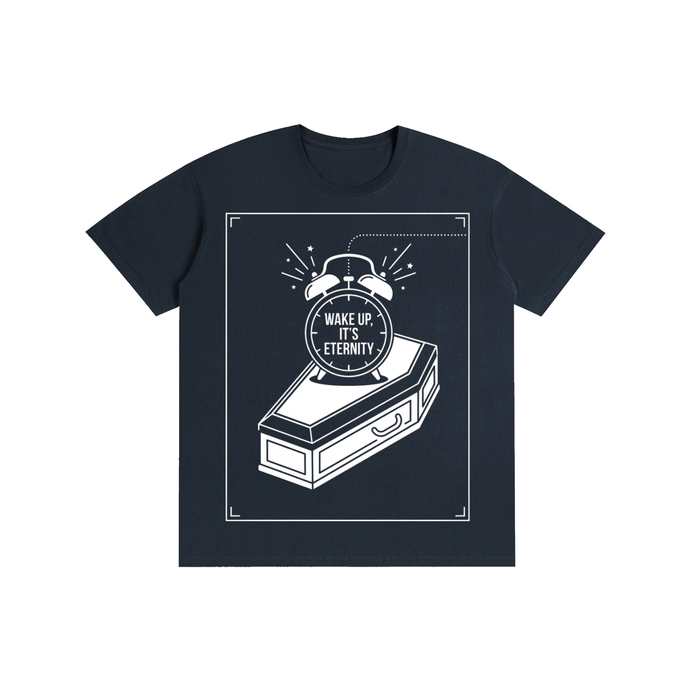 "Wake Up, It's Eternity" Coffin Minimalist Tee