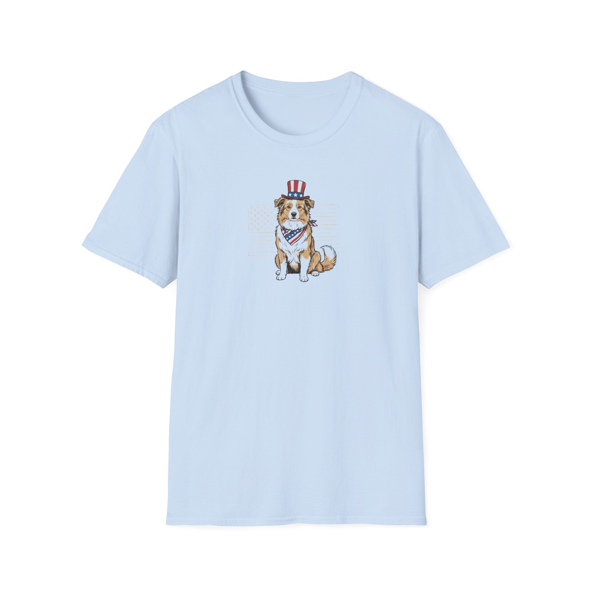 Patriotic Australian Shepherd Unisex T-Shirt | USA Flag Dog Graphic Tee