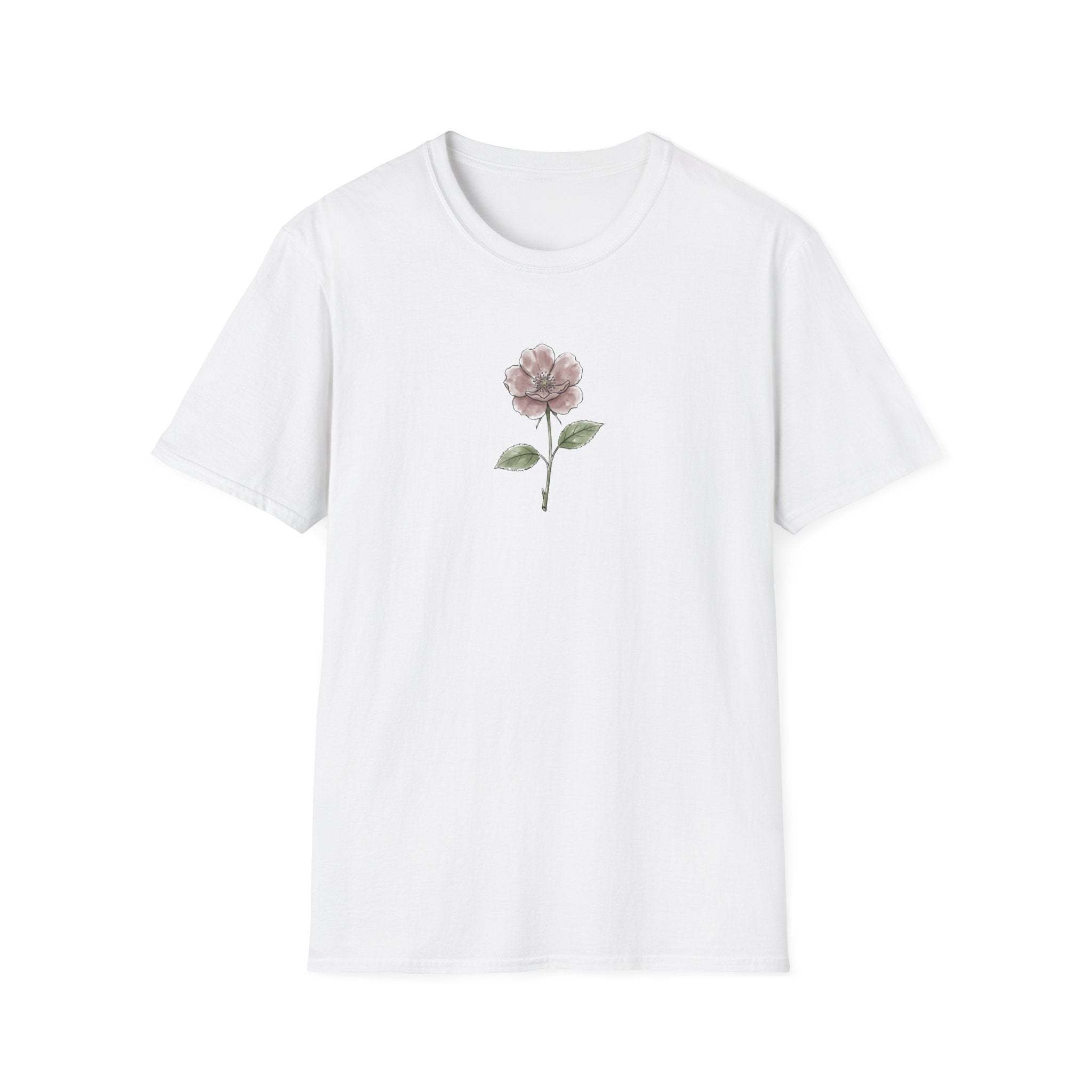 Minimalist Vintage Rose Watercolor Unisex T-Shirt | Aesthetic Floral Graphic Tee