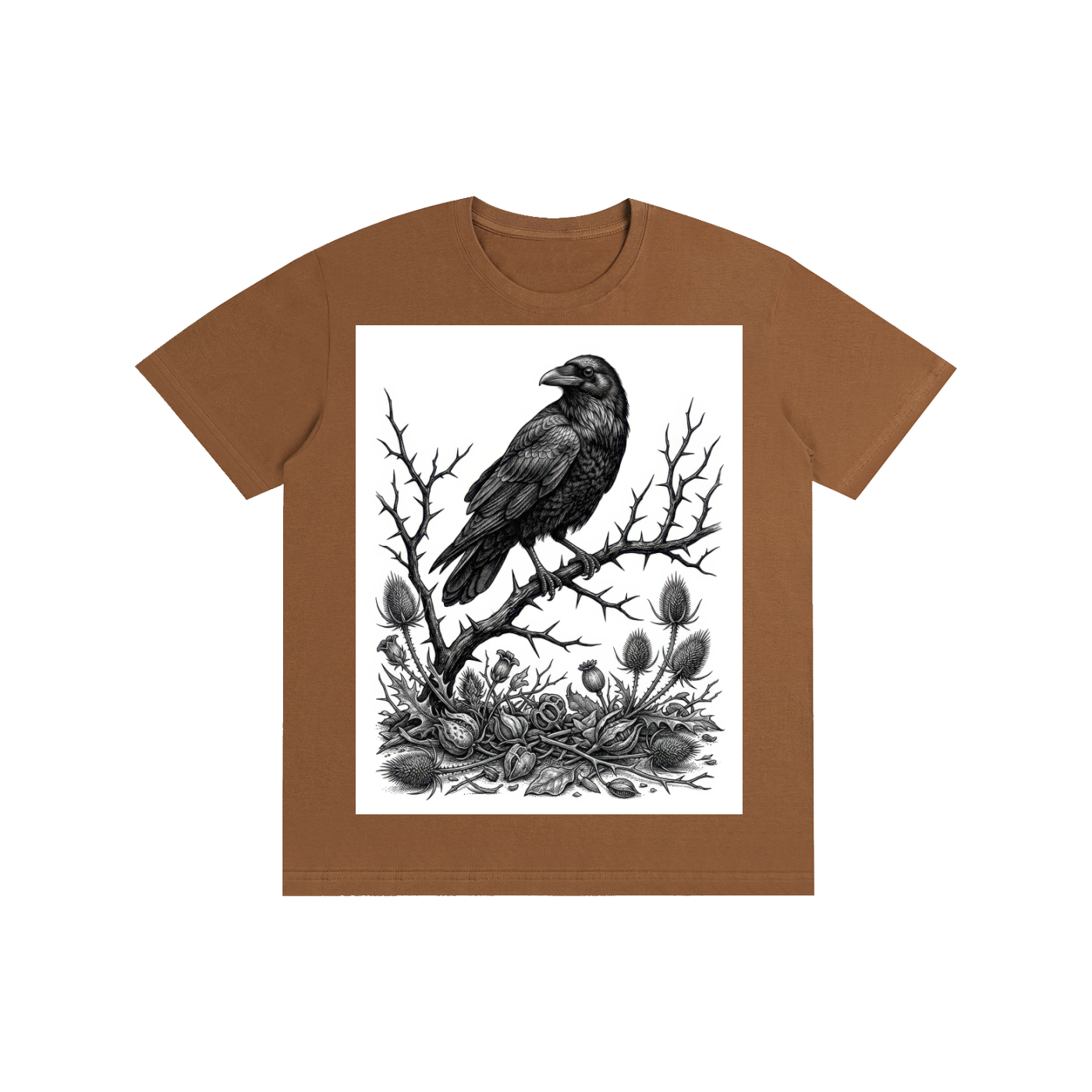 Gothic Raven & Thorns Graphic Tee