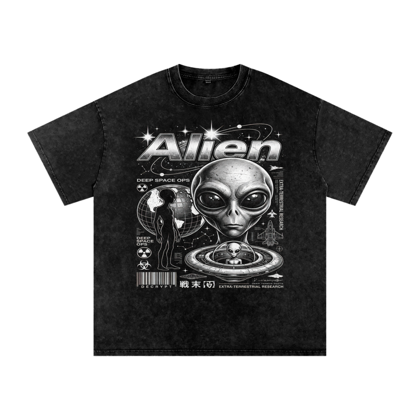 Snow Washed Oversized Cotton T-Shirt