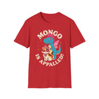 Mongo is Appalled Funny Graphic T-Shirt - Cute Dinosaur and Sassy Cat Tee