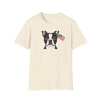 Patriotic Boston Terrier 4th of July Unisex T-Shirt - Vintage American Flag Dog Graphic Tee