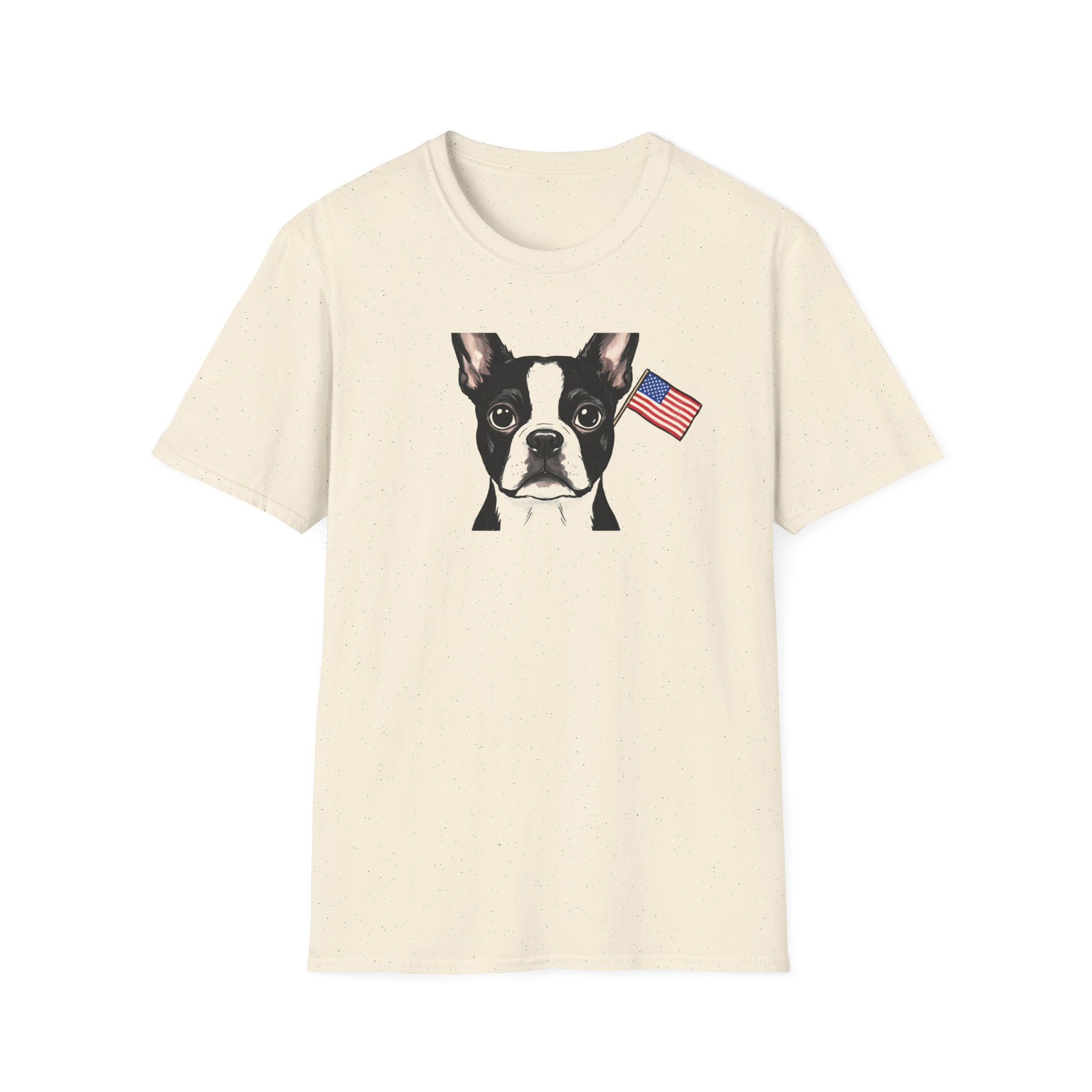 Patriotic Boston Terrier 4th of July Unisex T-Shirt - Vintage American Flag Dog Graphic Tee