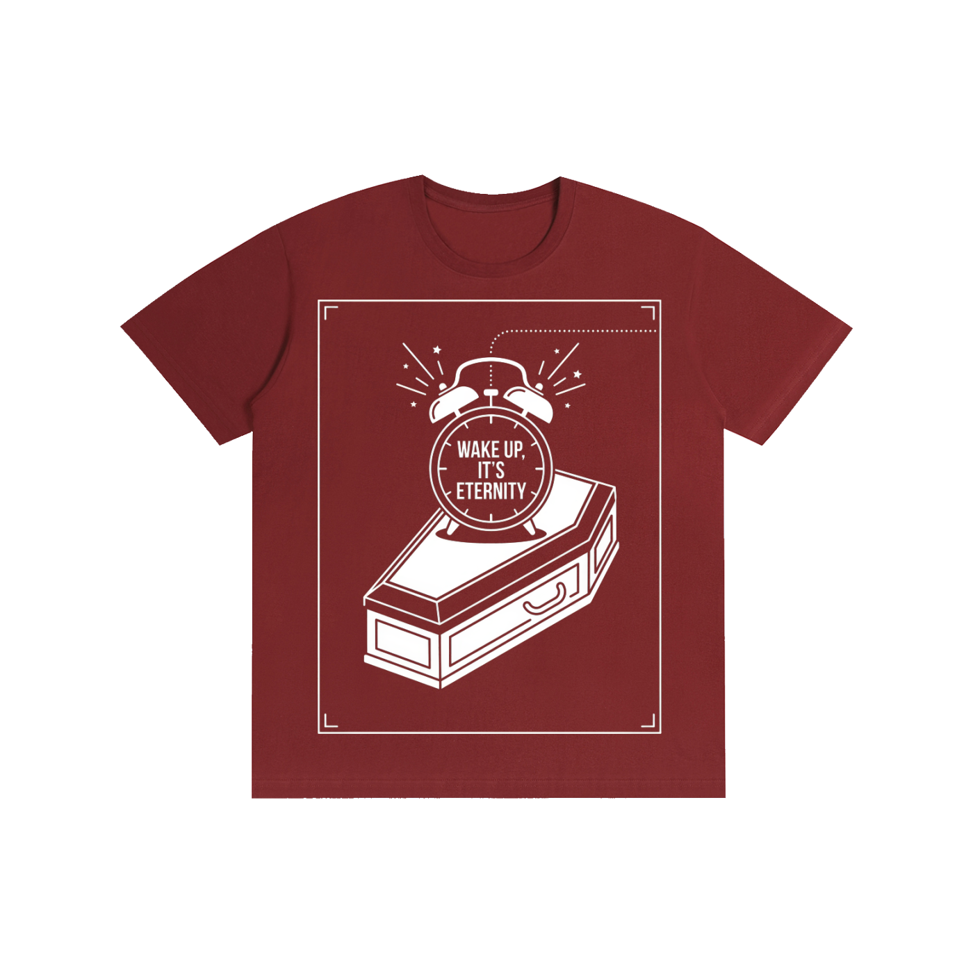 "Wake Up, It's Eternity" Coffin Minimalist Tee