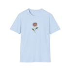 Minimalist Rose Unisex T-Shirt – Simple Floral Graphic Tee