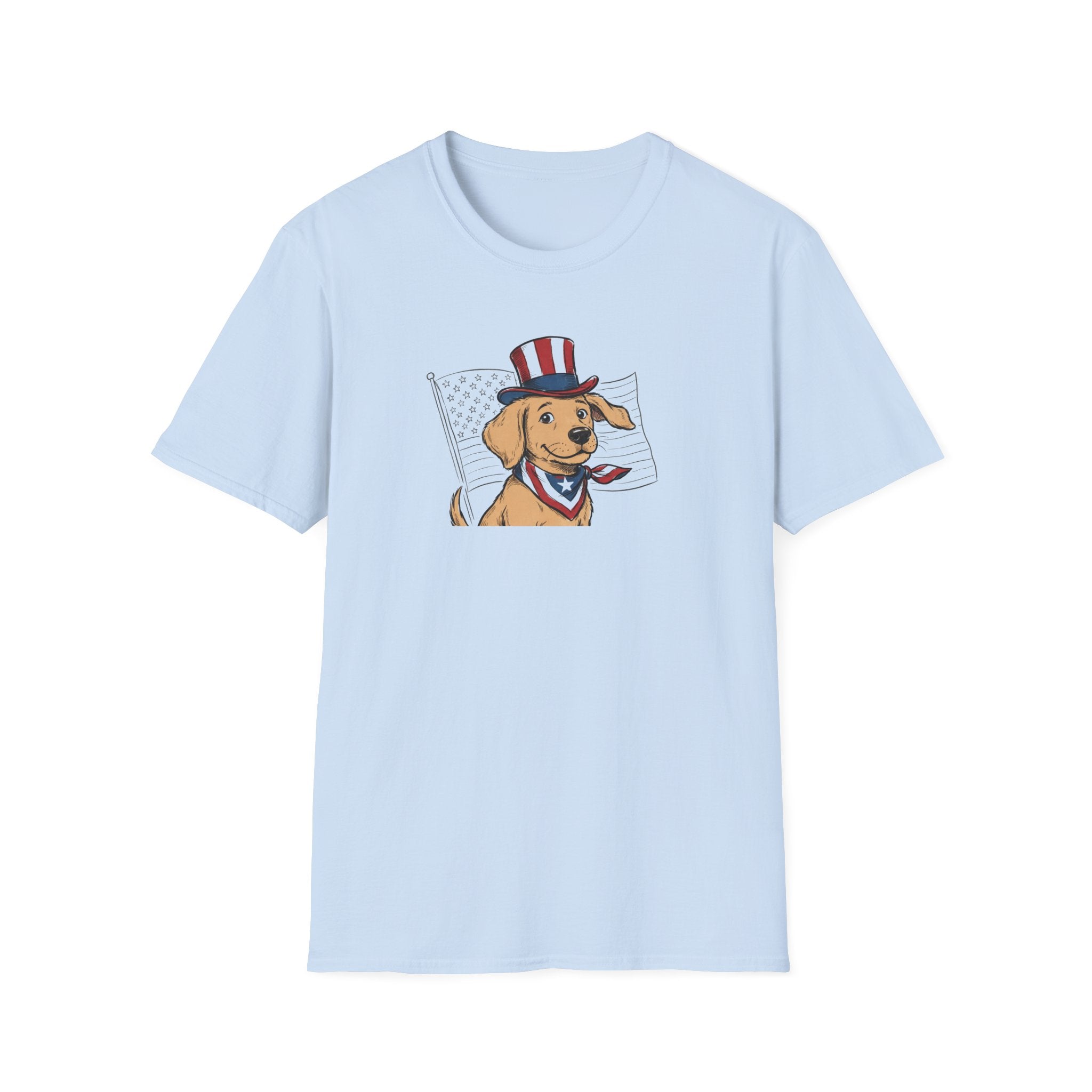 Patriotic Golden Retriever 4th of July Unisex T-Shirt - Uncle Sam Dog Graphic Tee