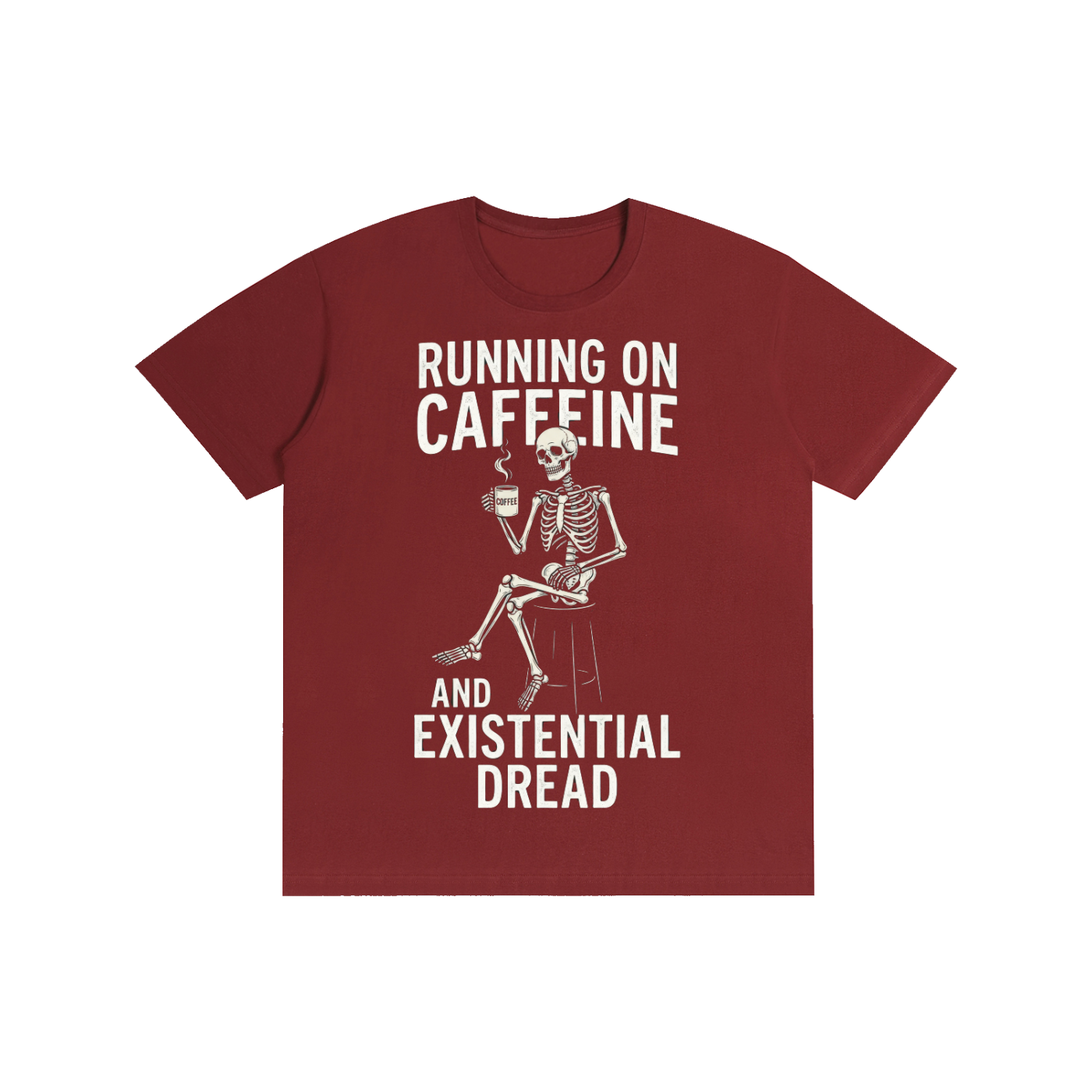 Running On Caffeine Skeleton Graphic Tee
