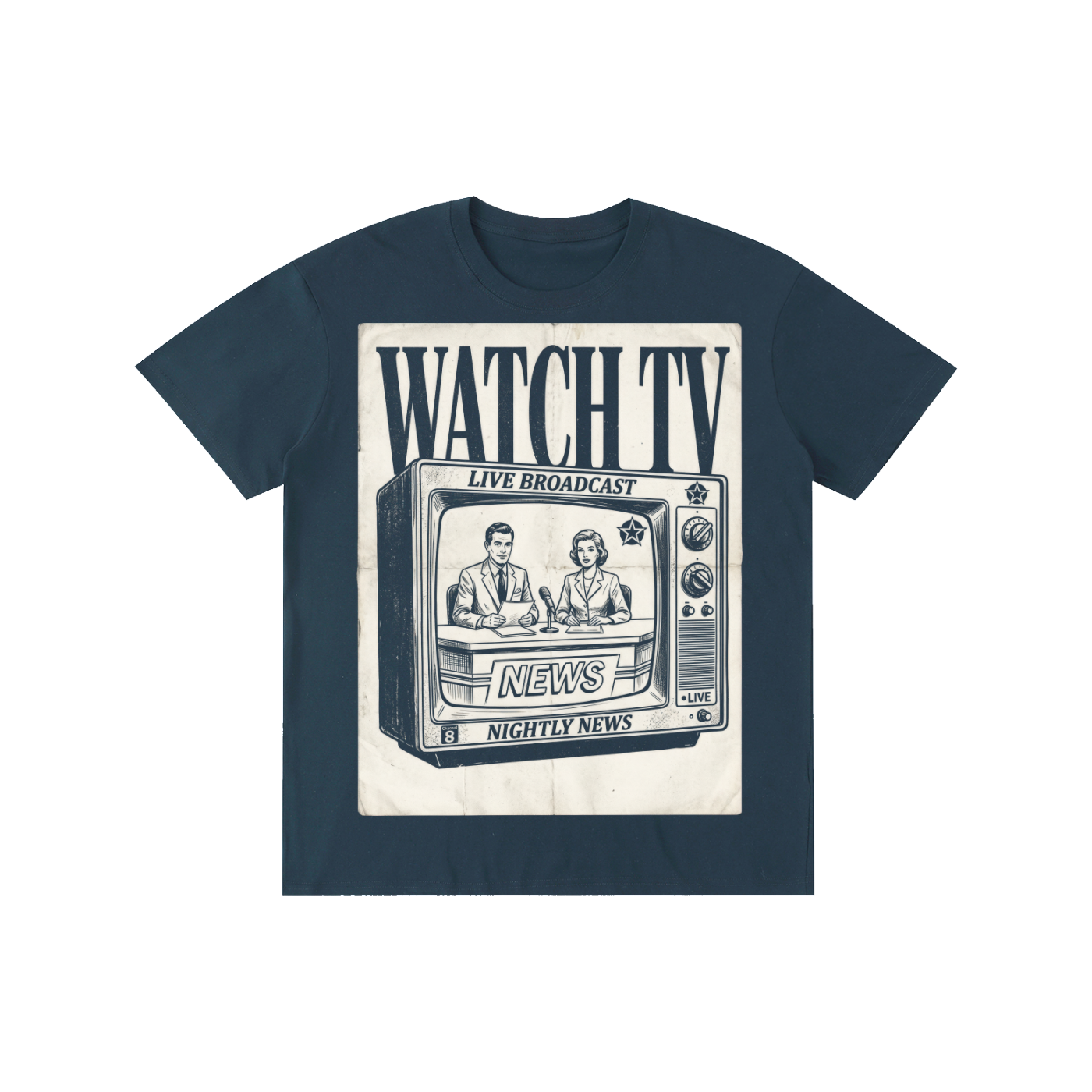 WATCH TV Nightly News Graphic Tee - Streetwear Aesthetic