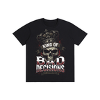 "King of Bad Decisions" Crowned Skull Graphic Tee