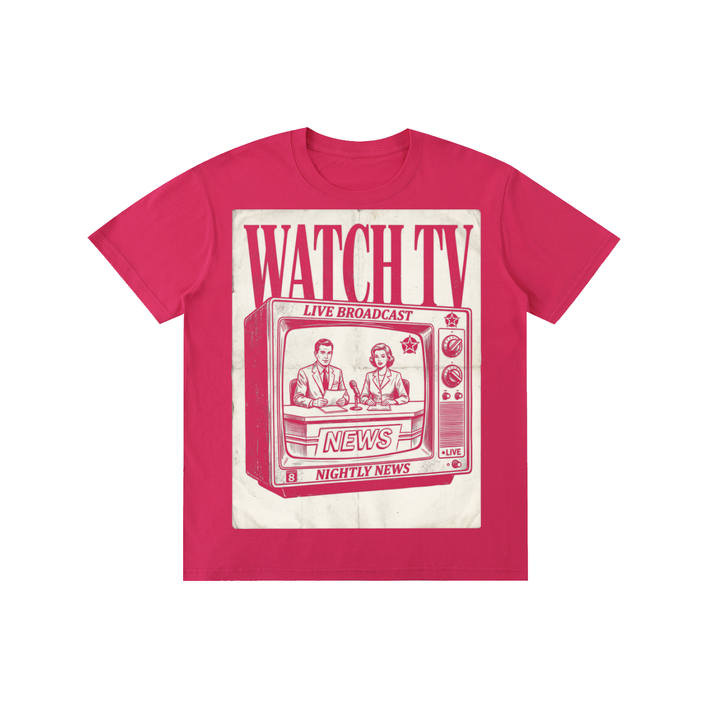 WATCH TV Nightly News Graphic Tee - Streetwear Aesthetic