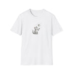 Whimsical Cat and Dandelion Unisex T-Shirt – Cute Kitten Graphic Tee