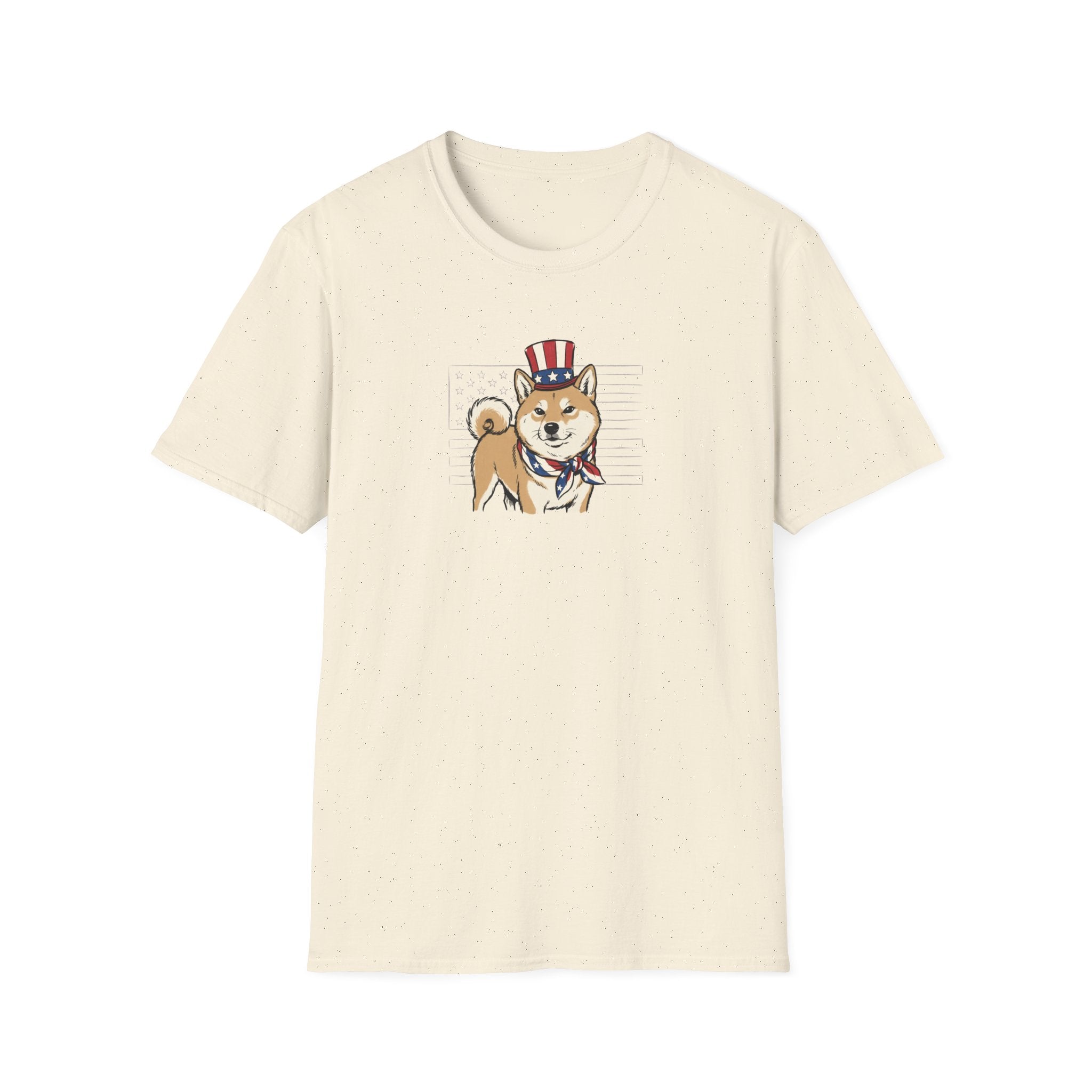 Patriotic Shiba Inu USA Flag Bandana Unisex T-Shirt