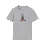 Funny Knitting Cat Graphic T-Shirt | Cute Crafting British Shorthair Unisex Tee