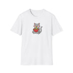 Happy Ramen Cat Unisex Graphic T-Shirt – Cute Japanese Noodle Tee