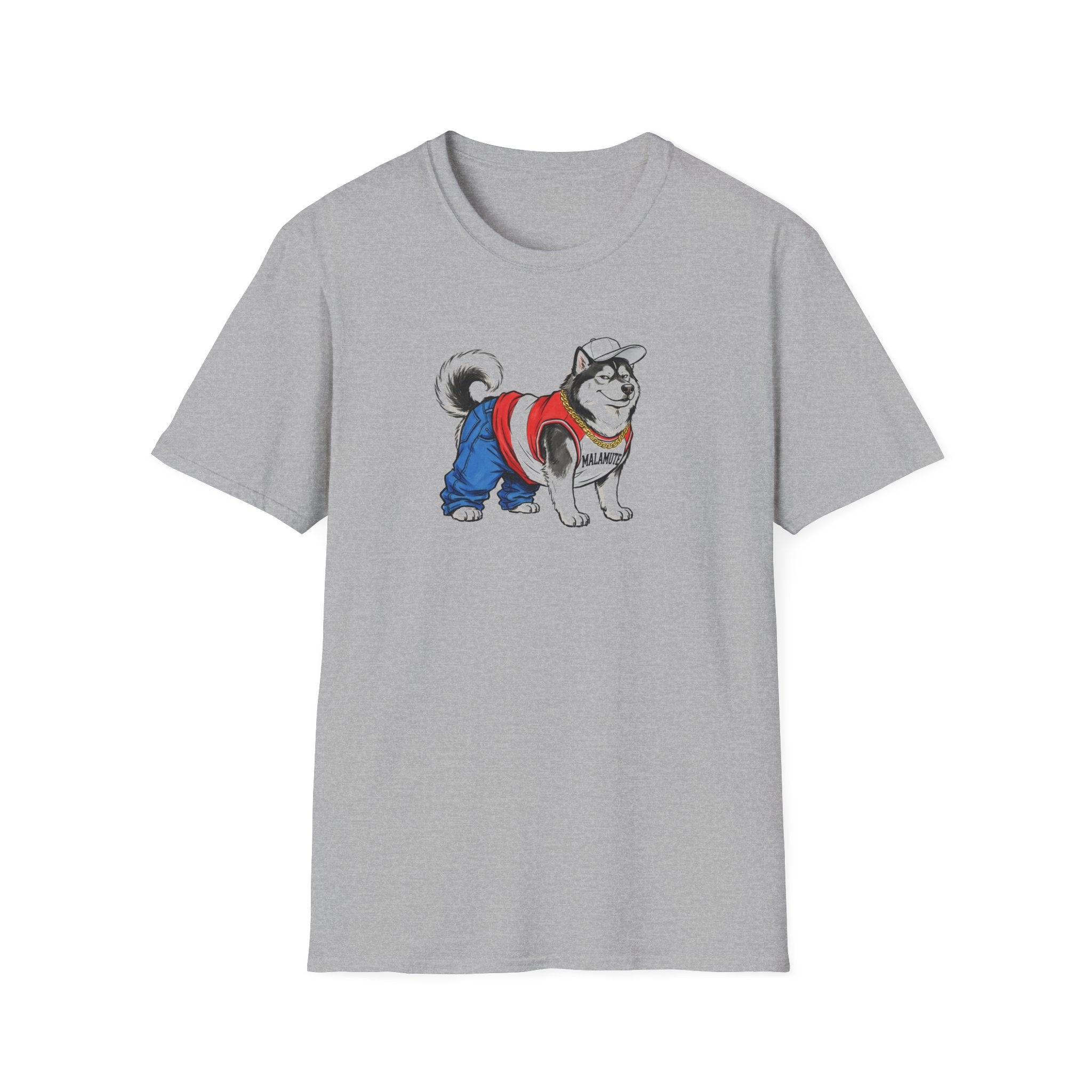 Funny Hip Hop Malamute Graphic T-Shirt | 90s Streetwear Dog Unisex Tee