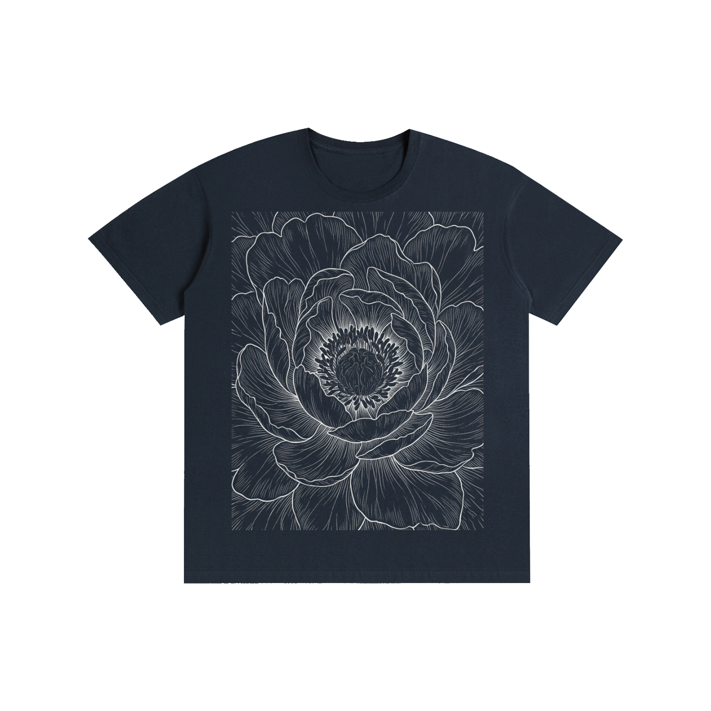 Ethereal Peony Line-Art Graphic Tee