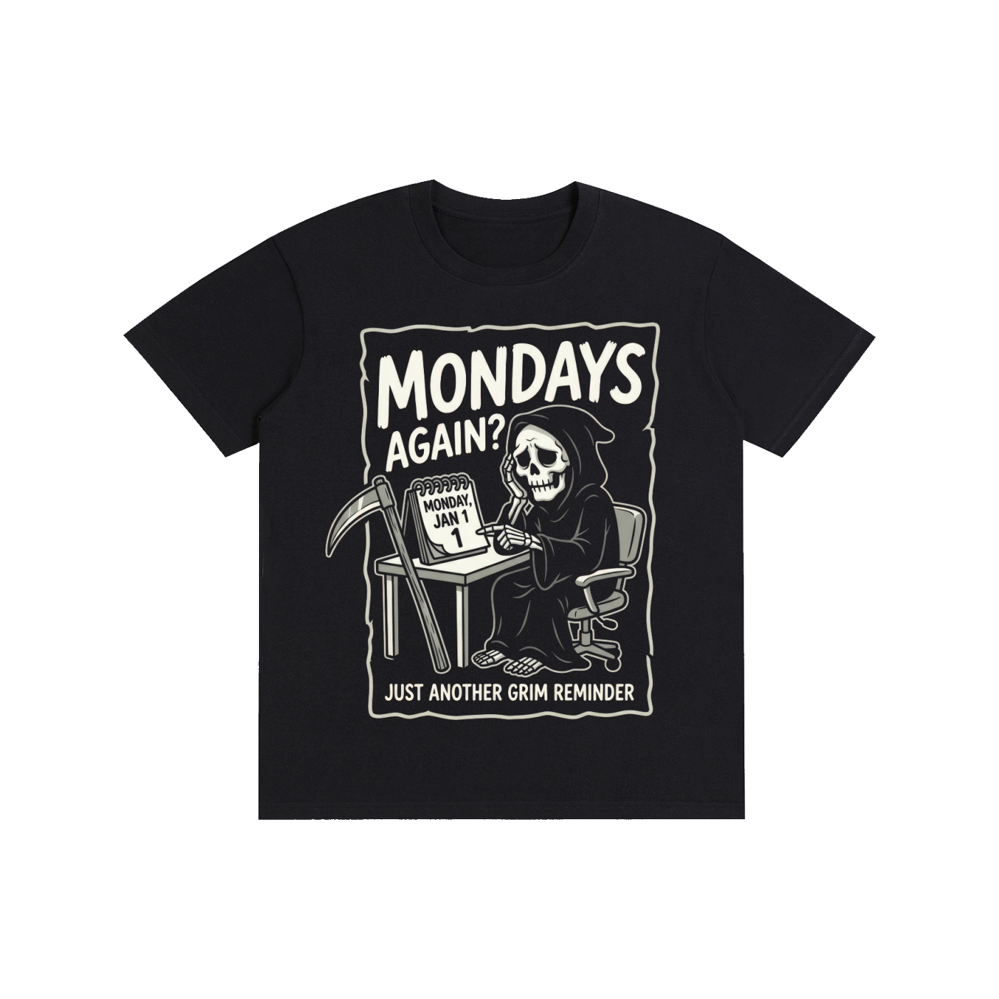 Mondays Again Grim Reaper Graphic Tee