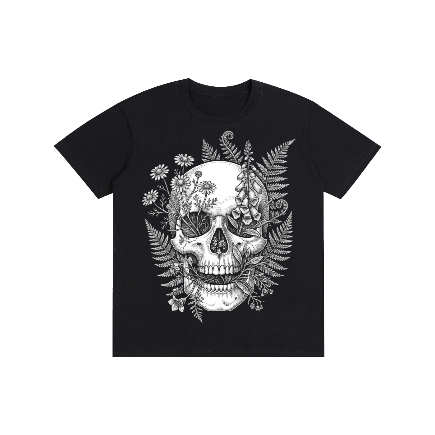 Floral Skull Anatomy Graphic Tee