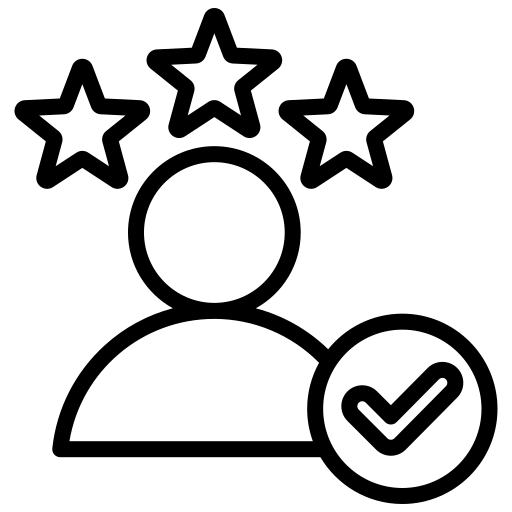 Minimalist black line icon set featuring stars, circles, and user profile symbols for digital interfaces