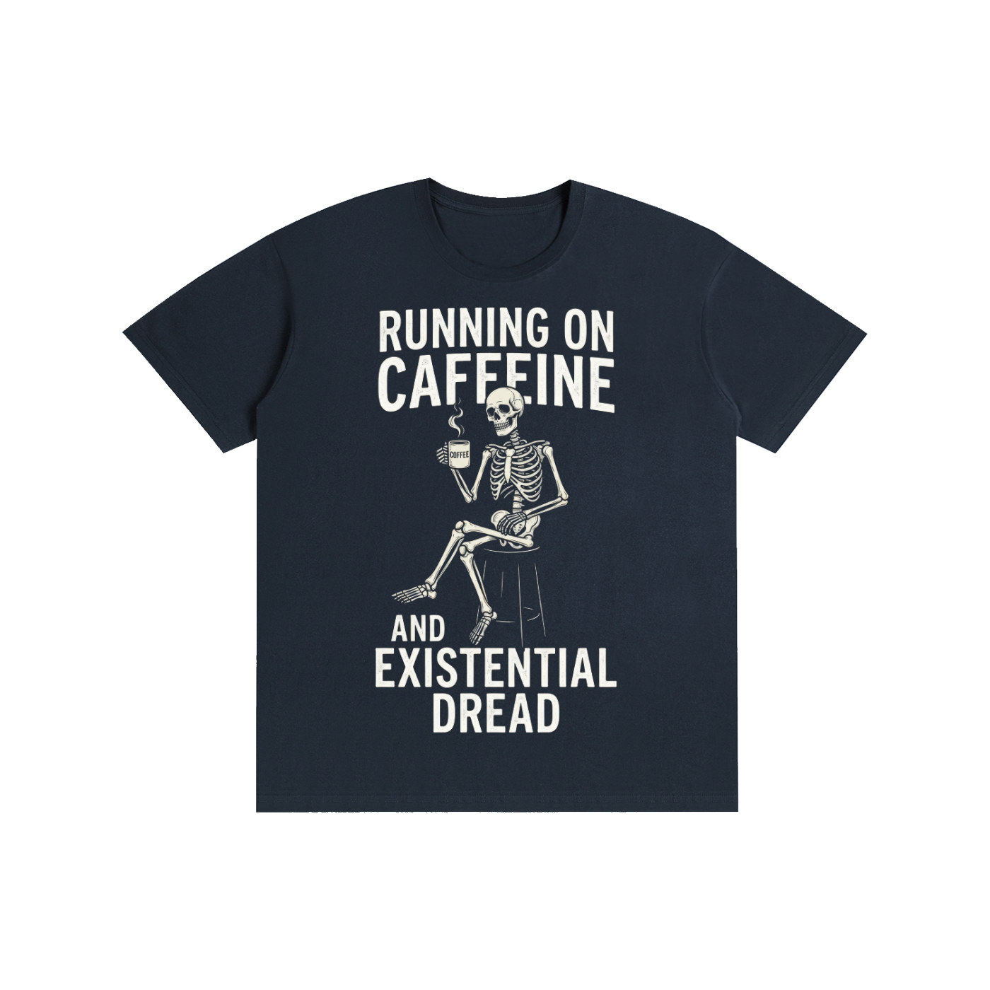 Running On Caffeine Skeleton Graphic Tee