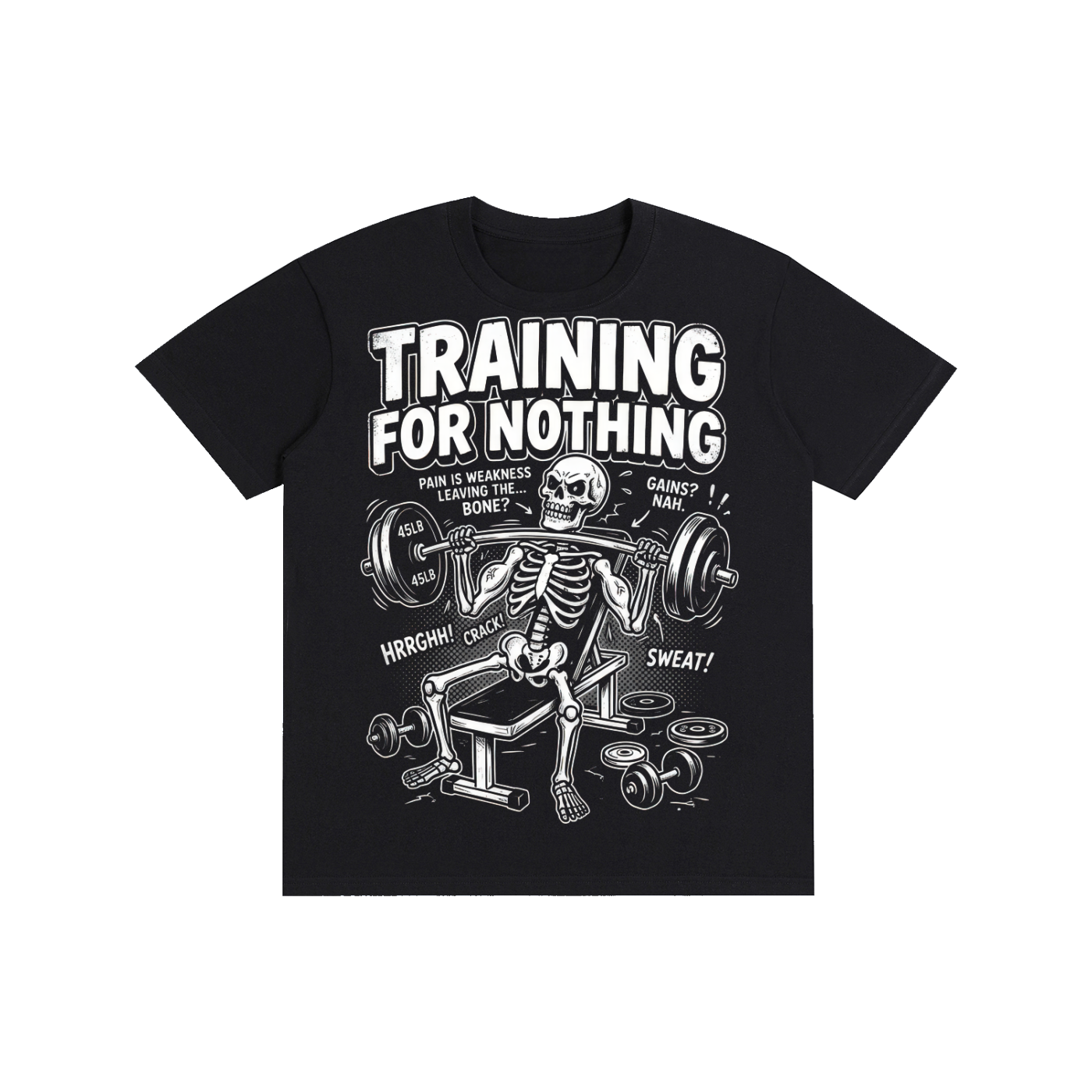 Training For Nothing Gym Skeleton Tee