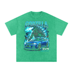 Godzilla x Nissan Skyline GT-R R34 Graphic Unisex Washed Oversized T-Shirt – Streetwear JDM Tee
