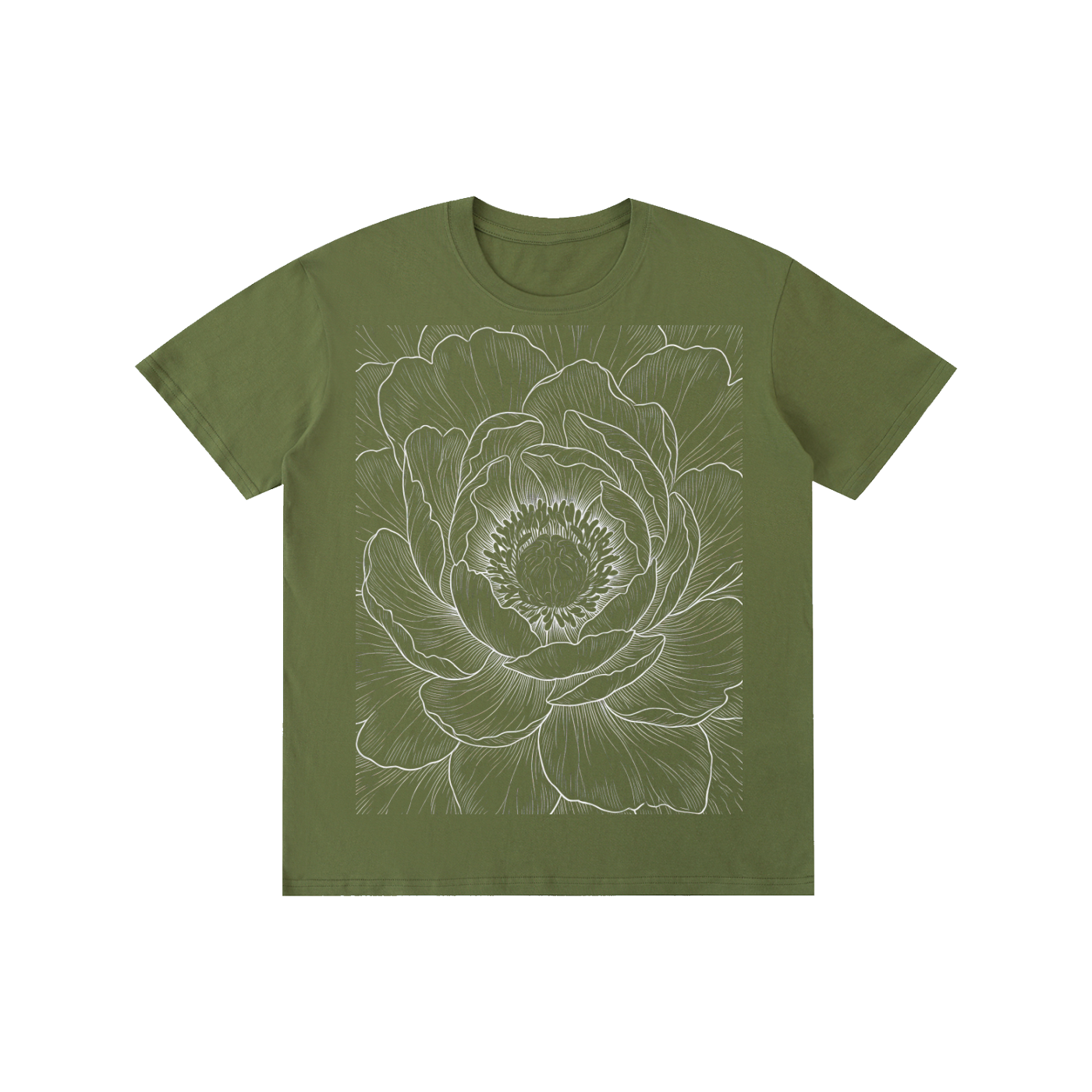 Ethereal Peony Line-Art Graphic Tee