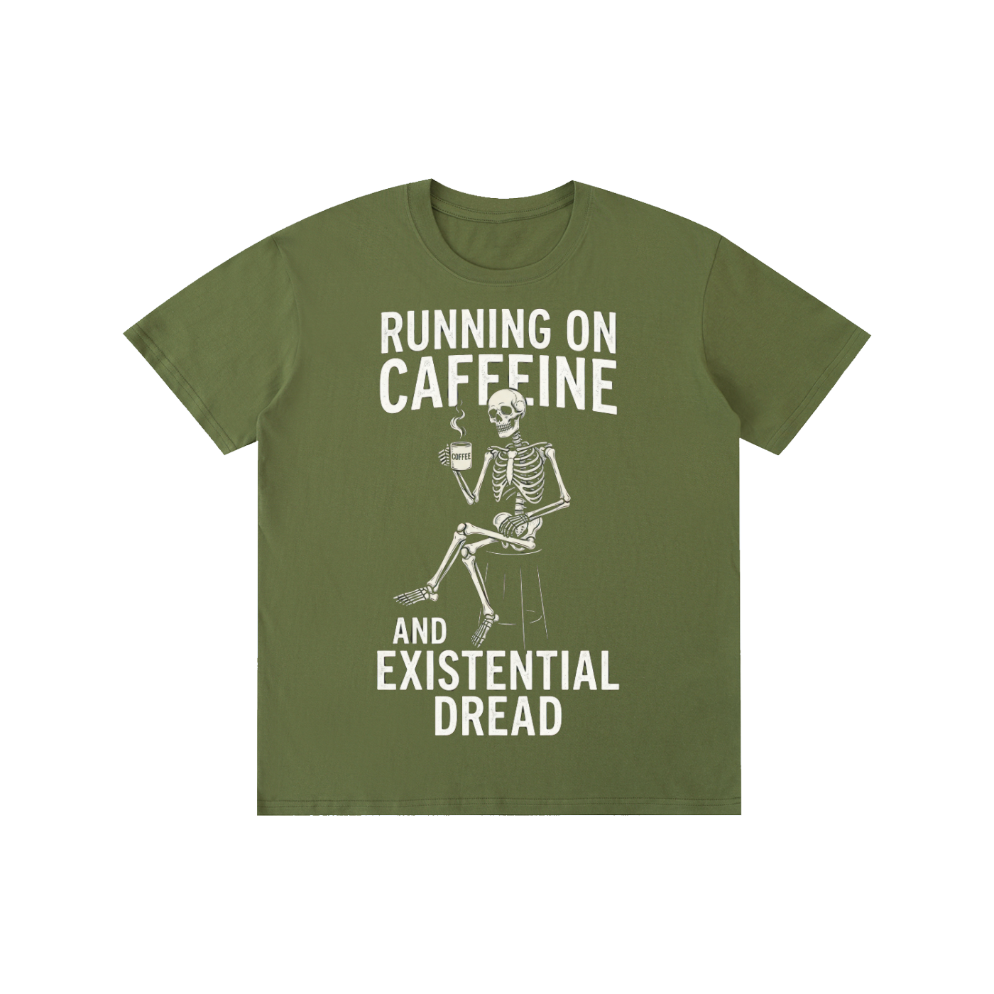 Running On Caffeine Skeleton Graphic Tee
