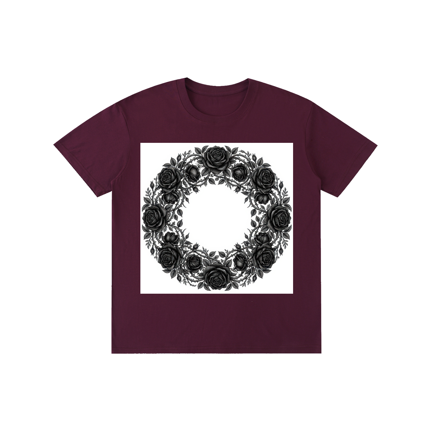 Black Rose Wreath Graphic Tee