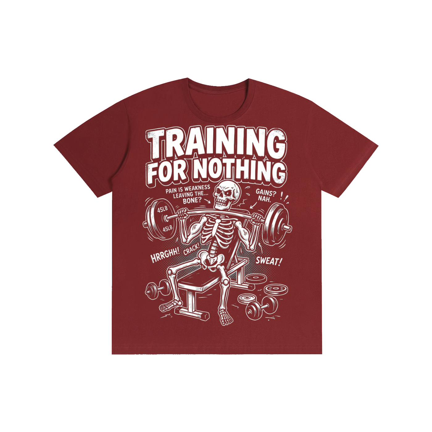 Training For Nothing Gym Skeleton Tee
