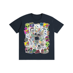 90s Retro Sticker Collage Graphic Tee