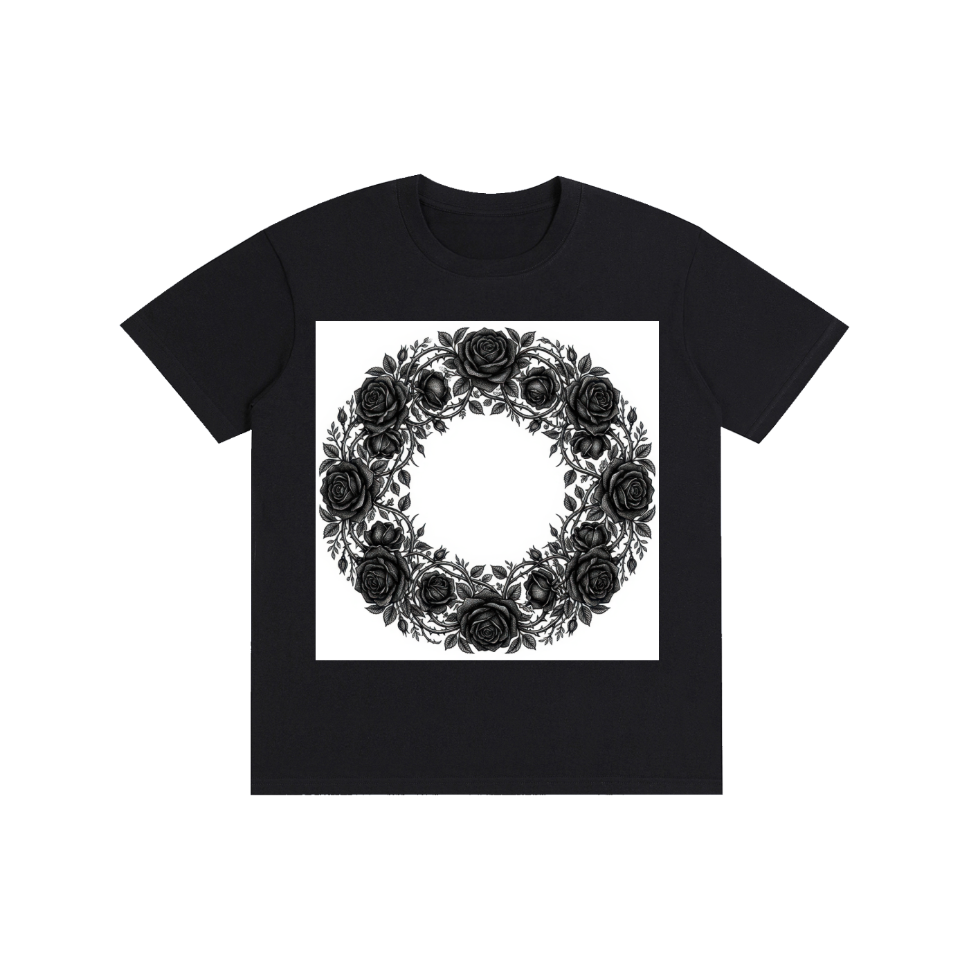 Black Rose Wreath Graphic Tee
