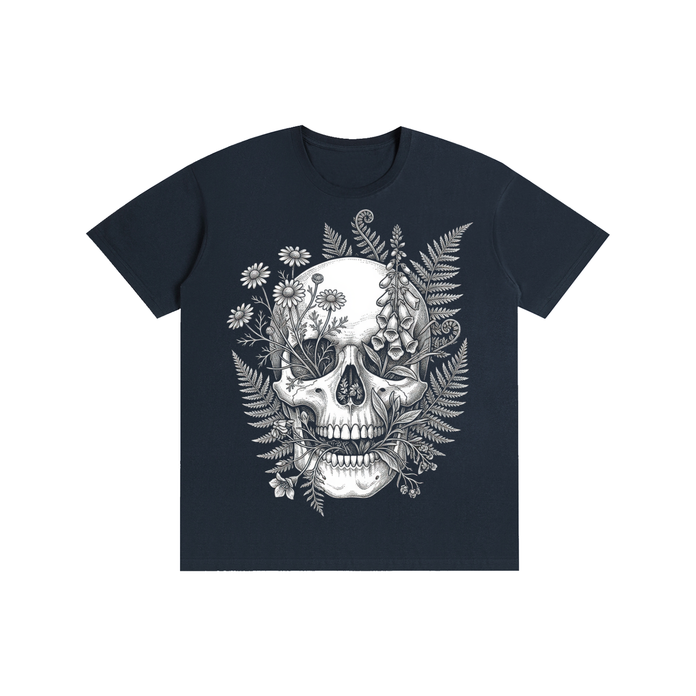 Floral Skull Anatomy Graphic Tee