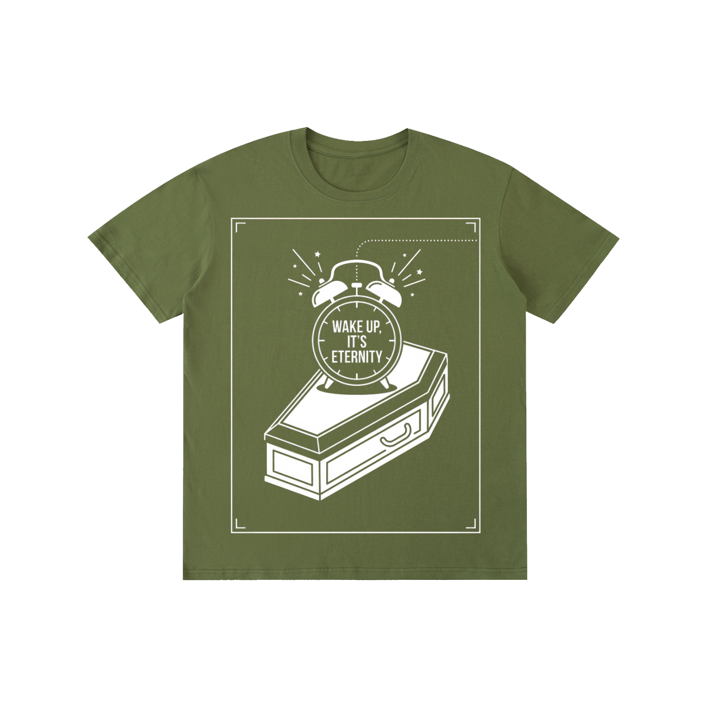 "Wake Up, It's Eternity" Coffin Minimalist Tee